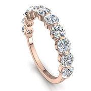 Demi-alliance 11 diamants naturels ronds 1.30 carat or rose Martina